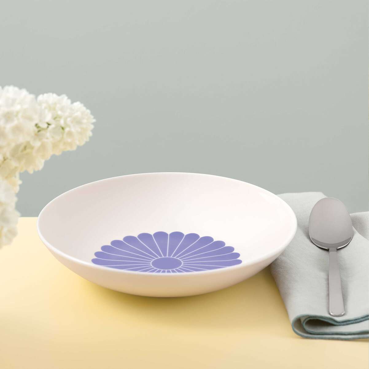 VILLEROY & BOCH Fleur Bleu Piatto Fondo per Pasta Set 6 Pezzi 24cm Blu Porcellana