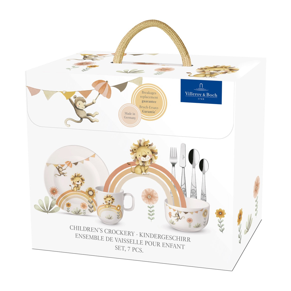 VILLEROY & BOCH Boho Kids Roar Lion Set Pappa Bimbo 7 Pezzi Porcellana