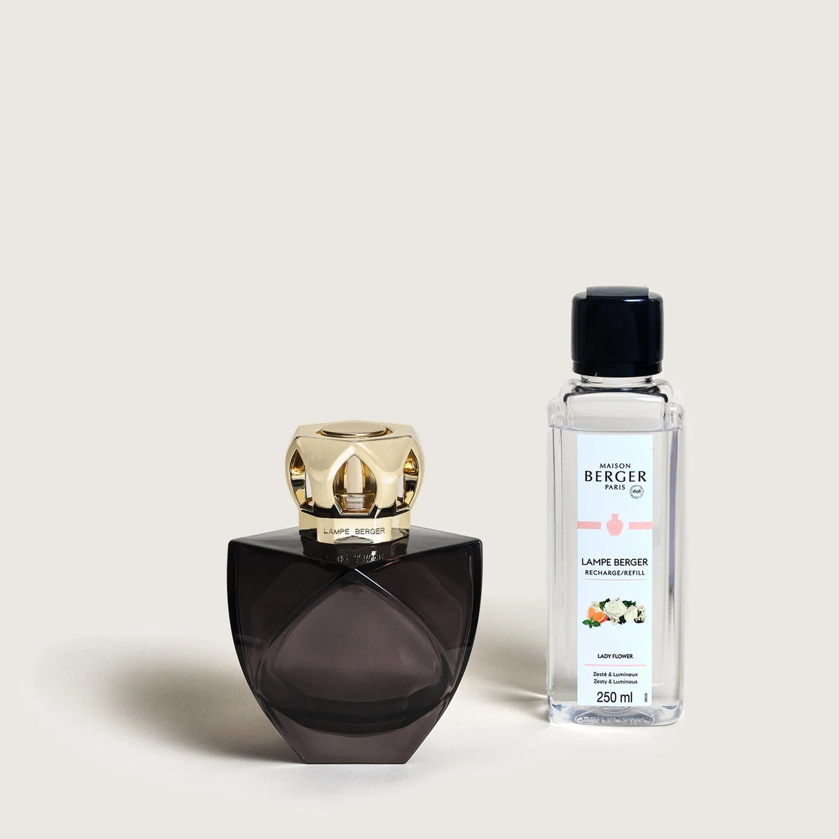 LAMPE BERGER Lampada Catalitica Cofanetto Eternity Nero con Flacone 250ml Lady Flower