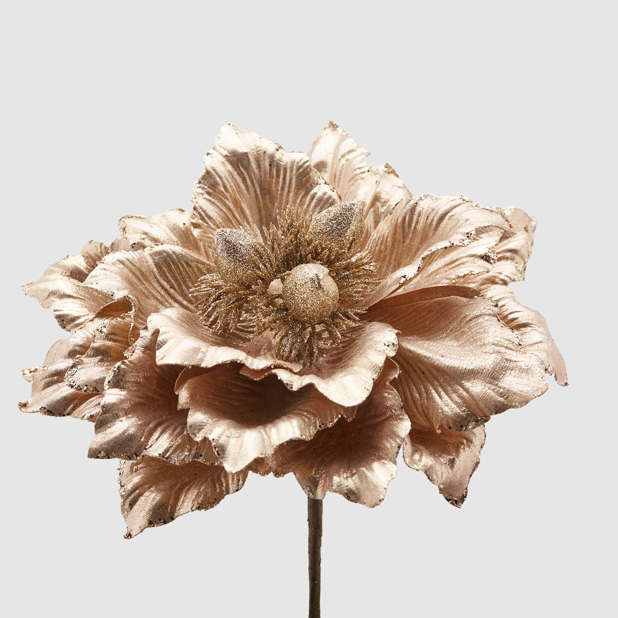 EDG Enzo De Gasperi Fiore Natalizio Artificale Magnolia Metallizzata 28cm Oro