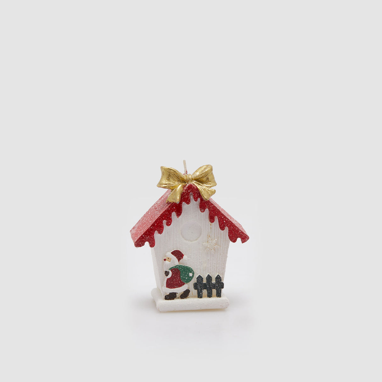 EDG Enzo De Gasperi Candela Natalizia Casetta con Babbo Natale 14x11cm
