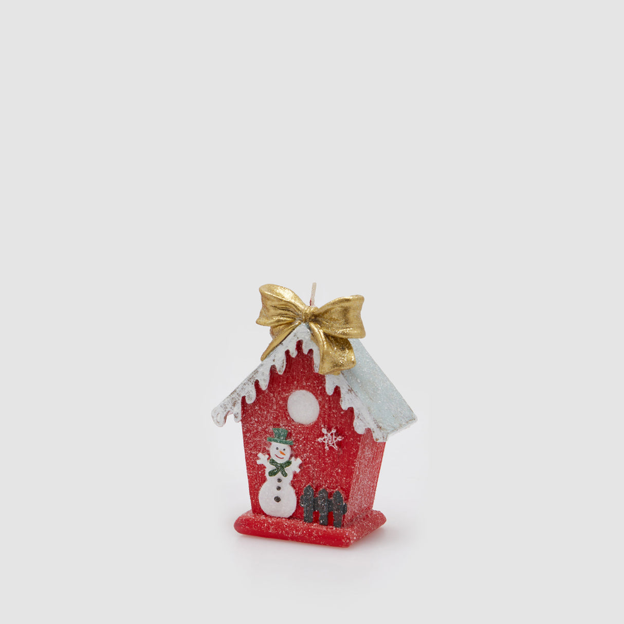 EDG Enzo De Gasperi Candela Natalizia Casetta con Pupazzo di Neve 14x11cm