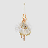 EDG Enzo De Gasperi Addobbo Decorazione di Natale Ballerina 18cm Bianco Oro