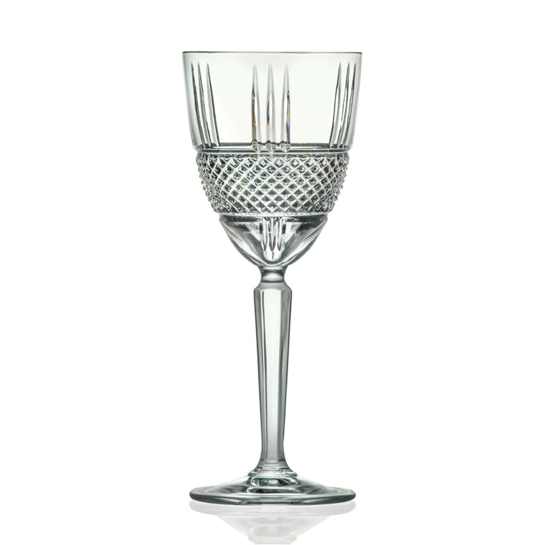 BRANDANI - Diamond Crystal Glass Calice Vino Set 6 Pezzi Vetro