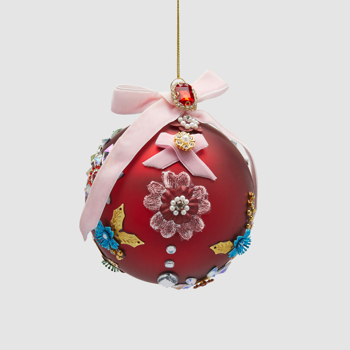EDG Enzo De Gasperi Addobbo Pallina Sfera di Natale Boheme 10cm Vetro