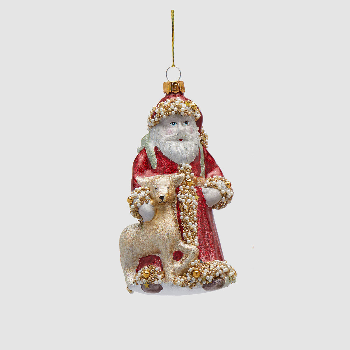 EDG Enzo De Gasperi Addobbo Decorazione Natalizia Babbo Natale 15cm Vetro