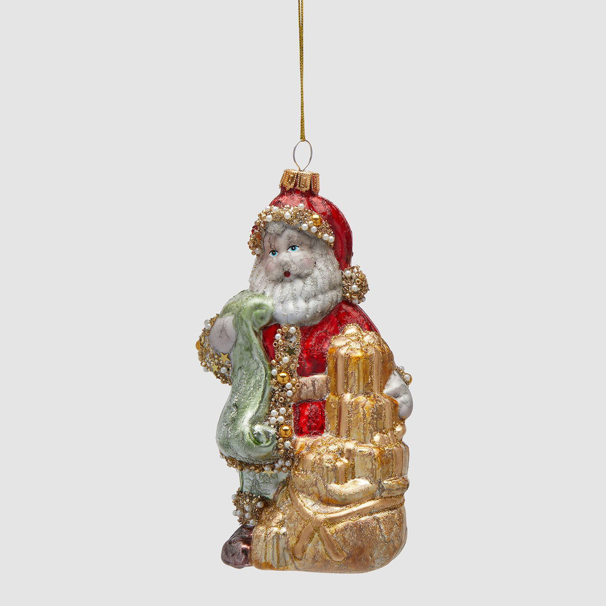 EDG Enzo De Gasperi Addobbo Decorazione Natalizia Babbo Natale 15cm Vetro