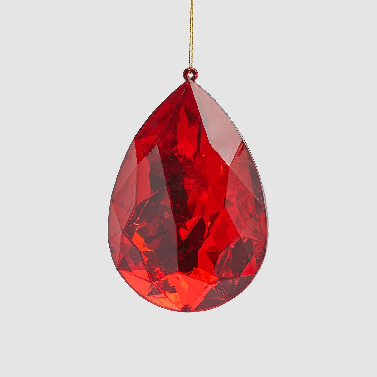 EDG Enzo De Gasperi Decorazione Natalizia Addobbo Diamante Goccia 15x10cm Rosso