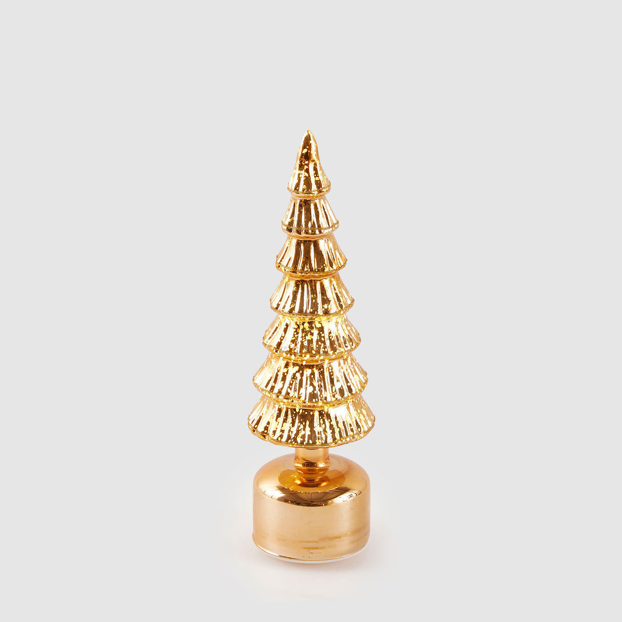 EDG Enzo De Gasperi Decorazione Natalizia Pino Twist con Musica Movimento e Led 35x9,5cm Oro Vetro