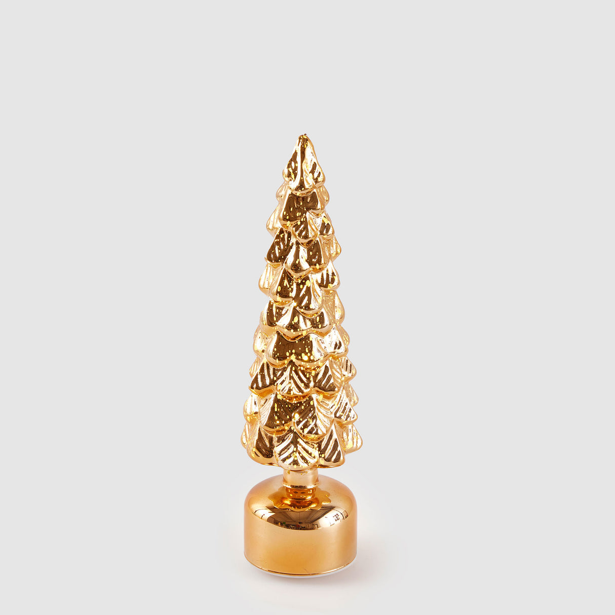 EDG Enzo De Gasperi Decorazione Natalizia Pino Twist con Musica Movimento e Led 35x9,5cm Oro Vetro