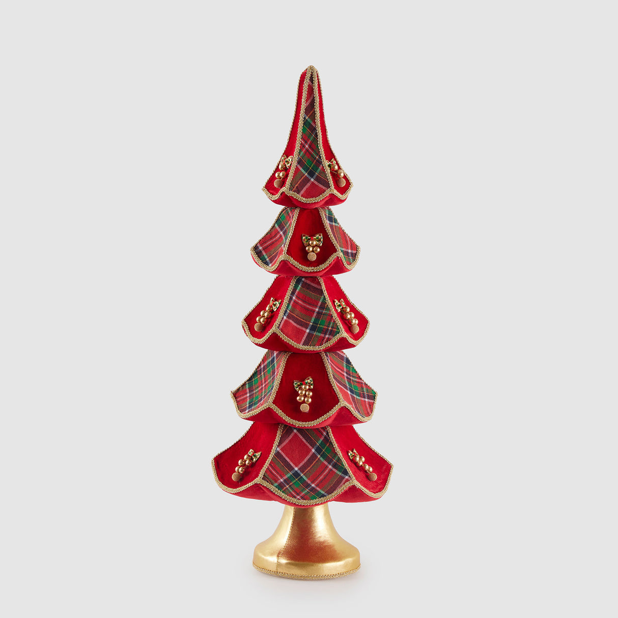 EDG Enzo De Gasperi Decorazione Natalizia Pino Decor 77x26cm Rosso Tessuto