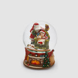 EDG Enzo De Gasperi Globo di Neve Babbo Natale con Camino Musica e Movimento 20x15cm