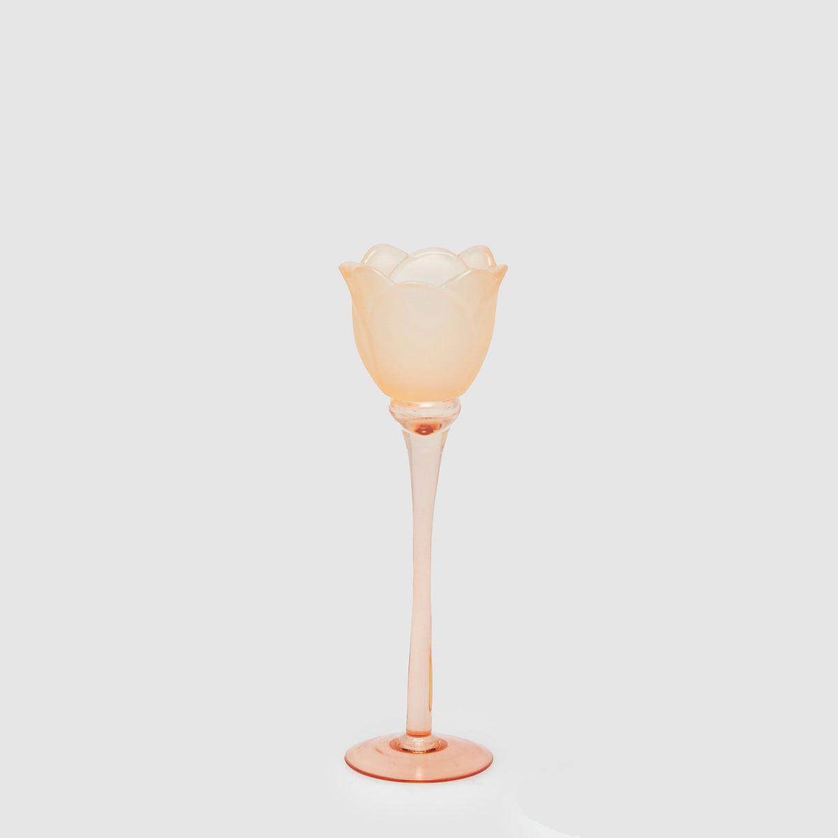 EDG Enzo De Gasperi Portacandela Tulipano Satinato 28x8,5cm Arancio Vetro