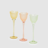 EDG Enzo De Gasperi Portacandela Tulipano Satinato 28x8,5cm Verde Vetro