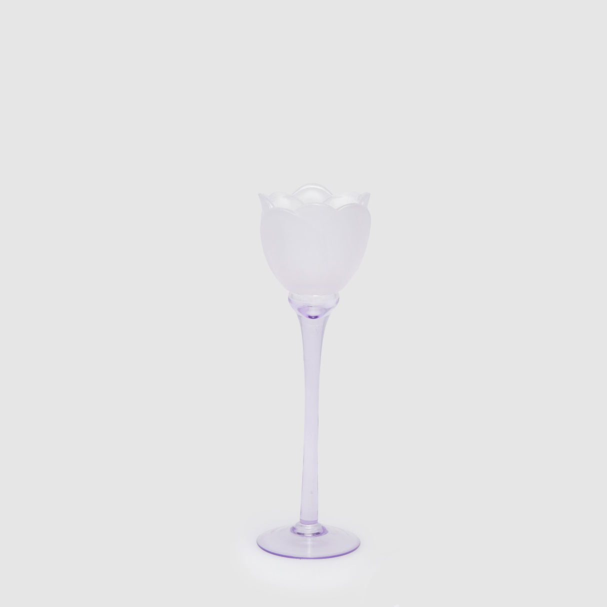 EDG Enzo De Gasperi Portacandela Tulipano Satinato 28x8,5cm Viola Vetro