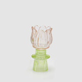 EDG Enzo De Gasperi Portacandela Tulipano Spring 14x7cm Rosa Vetro