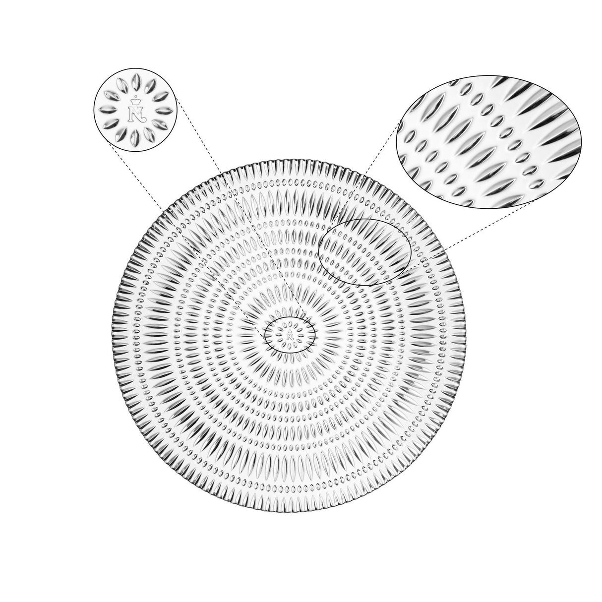 NACHTMANN Ethno Piatto da Portata Sottopiatto Set 2 Pezzi 32cm Cristallo