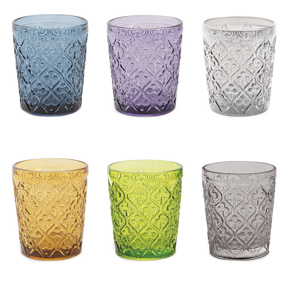 VILLA D'ESTE HOME TIVOLI Marrakech Set 6 Bicchieri Acqua 240ml Multicolore Vetro