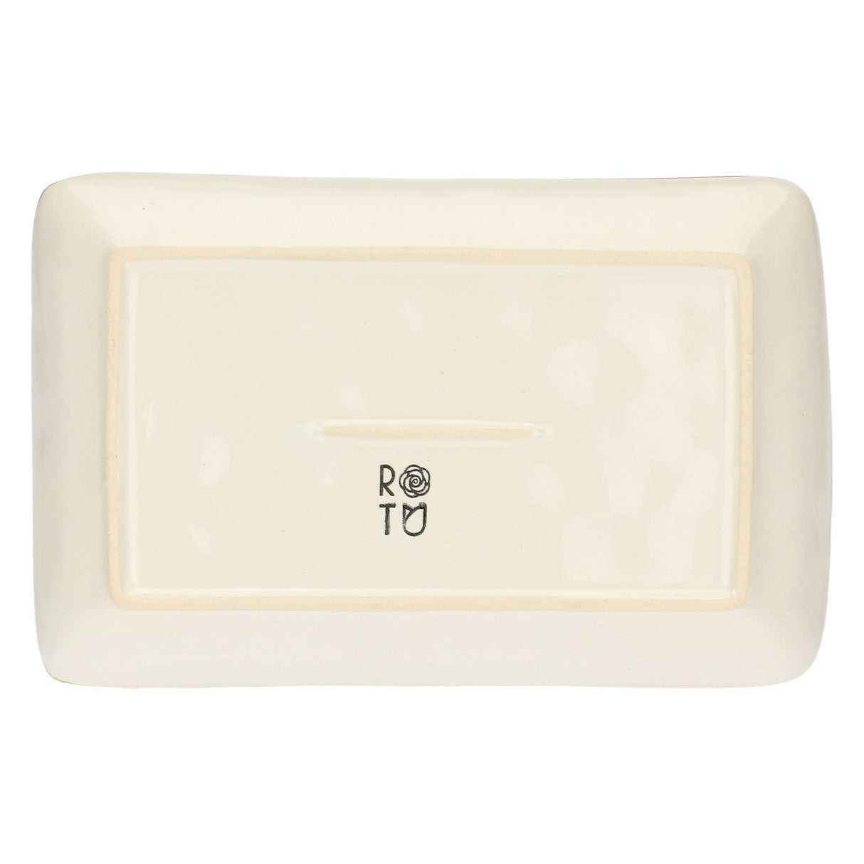 ROSE &amp; TULIPS Concerto Rectangular Tray 20x13cm Ivory Stoneware