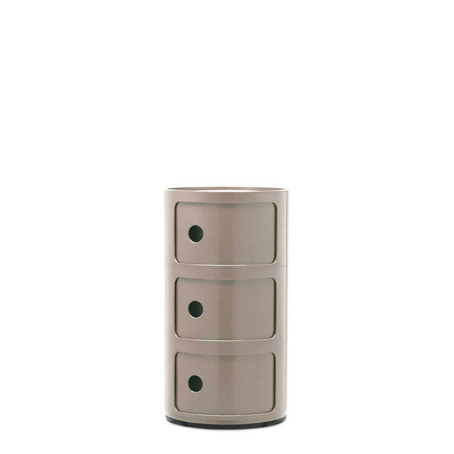 Componibili Kartell in ABS metallizzato tortora lucido 3 cassetti