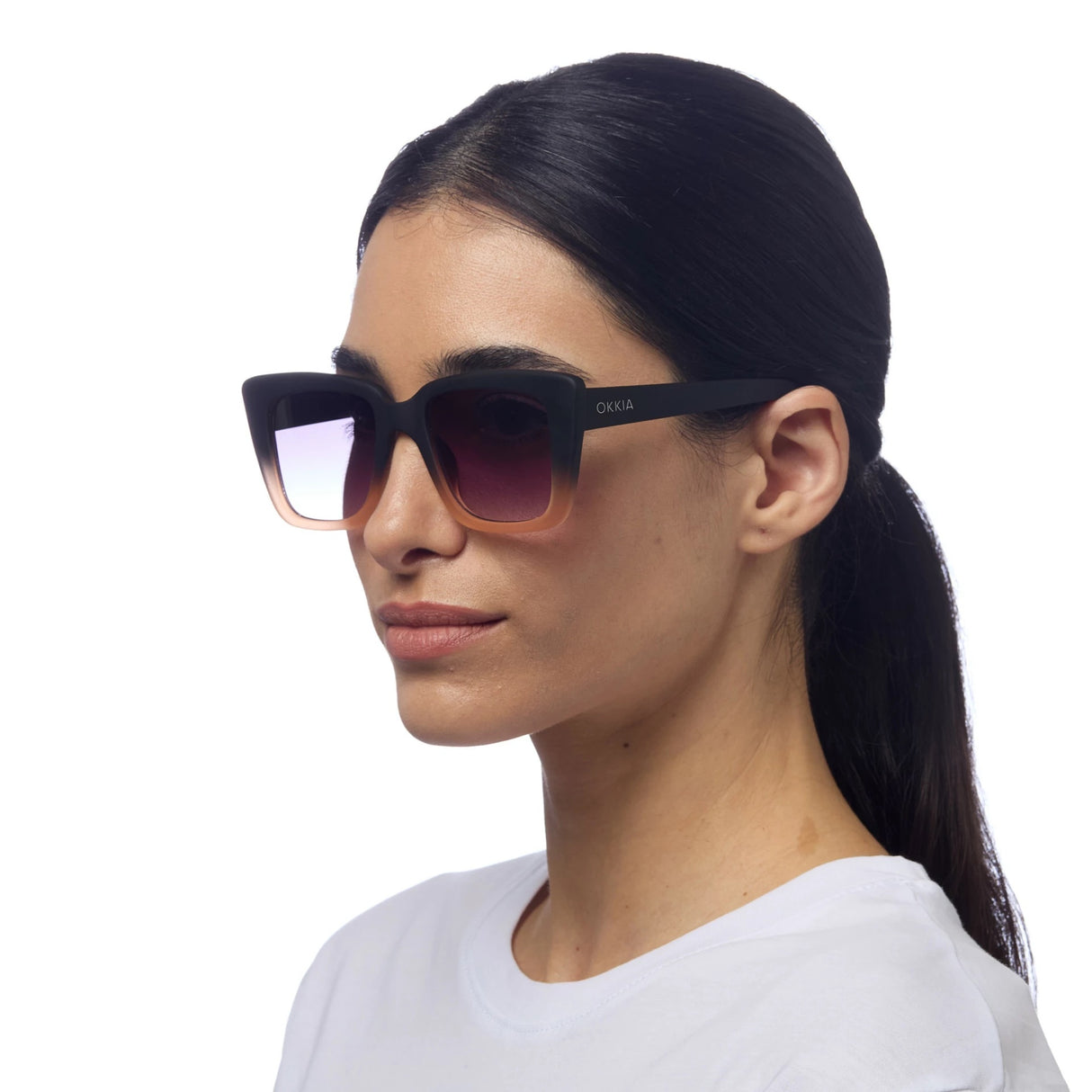 OKKIA Elba Occhiali da Sole Donna Nero Rosa