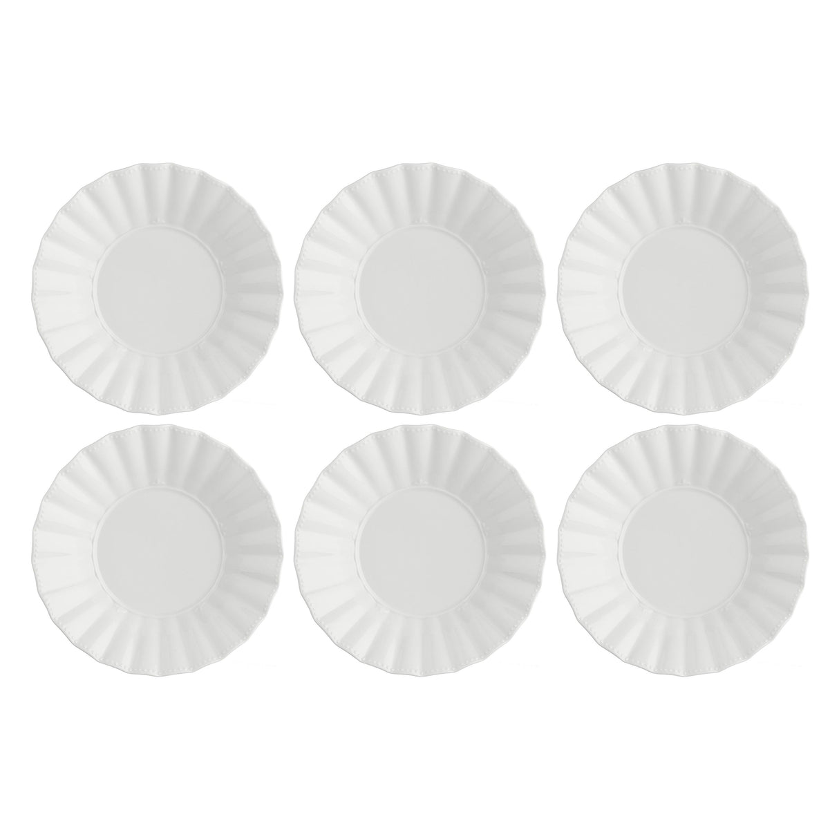 LA PORCELLANA BIANCA Ducale Piatto Fondo Set 6 Pezzi 22cm Bianco