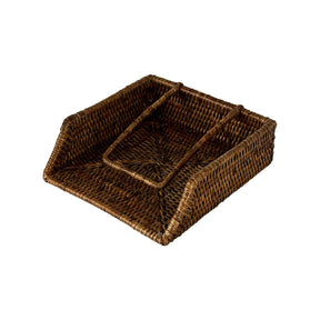 Portatovaglioli Botanio La Porcellana Bianca in rattan intrecciato 22x22 cm