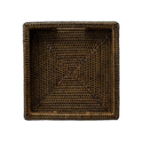 LA PORCELLANA BIANCA Botanio Vassoio Quadrato con Manici in Rattan 40x40cm