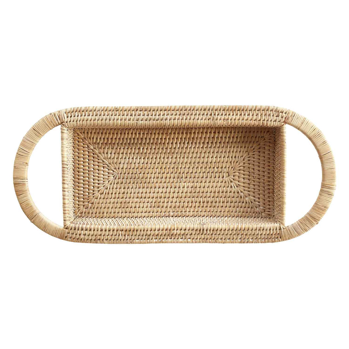 LA PORCELLANA BIANCA Botanio Vassoio Rettangolare in Rattan Chiaro 58x31cm