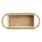 LA PORCELLANA BIANCA Botanio Vassoio Rettangolare in Rattan Chiaro 58x31cm