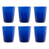 MEMENTO Bicchieri Acqua Monocolore Blue Set 6 Pezzi 250ml Pasta di Vetro