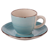 VILLA D'ESTE HOME TIVOLI Baita Acqua Tazzine Caffè con Piattino Set 6 Pezzi 90ml Gres