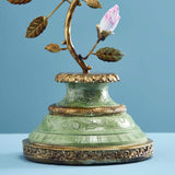WERNS Candelabro Portacandele Pappagallo 38cm Verde Oro Poliresina e Metallo