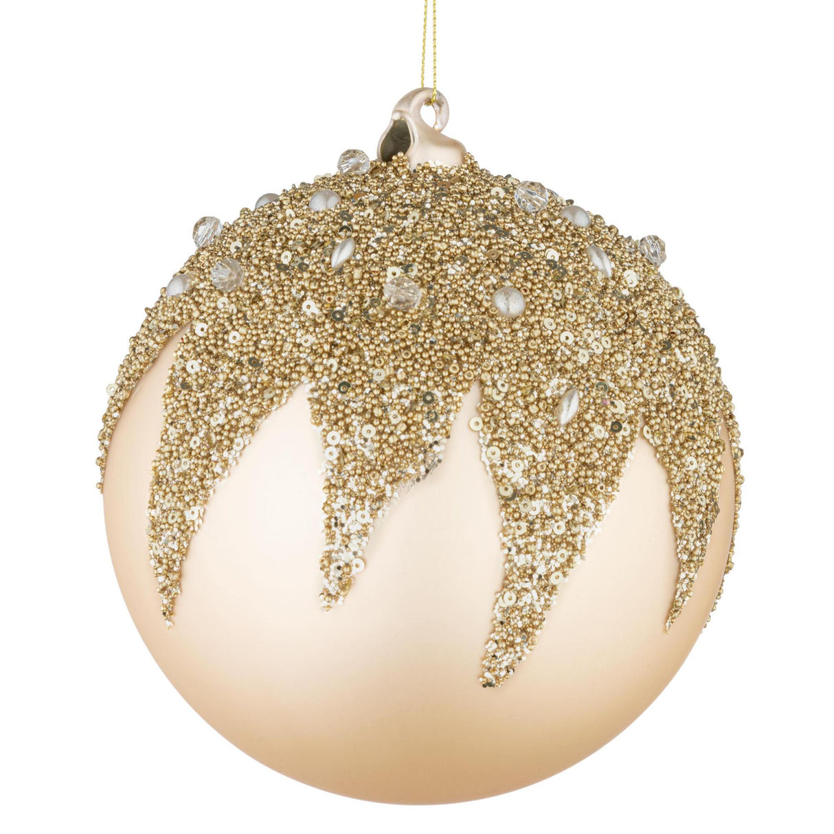 BIZZOTTO Sfera Pallina di Natale Imperial Champagne 15cm Vetro