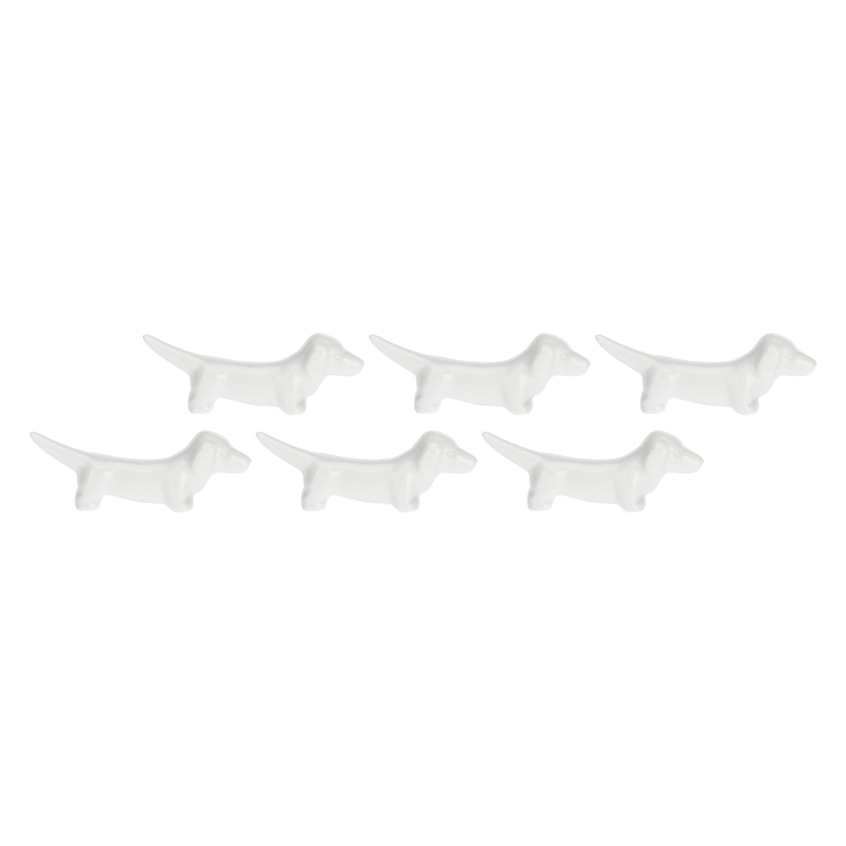 LA PORCELLANA BIANCA Fattoria Poggia Posate Cane Set 6 Pezzi 7,5cm Bianco