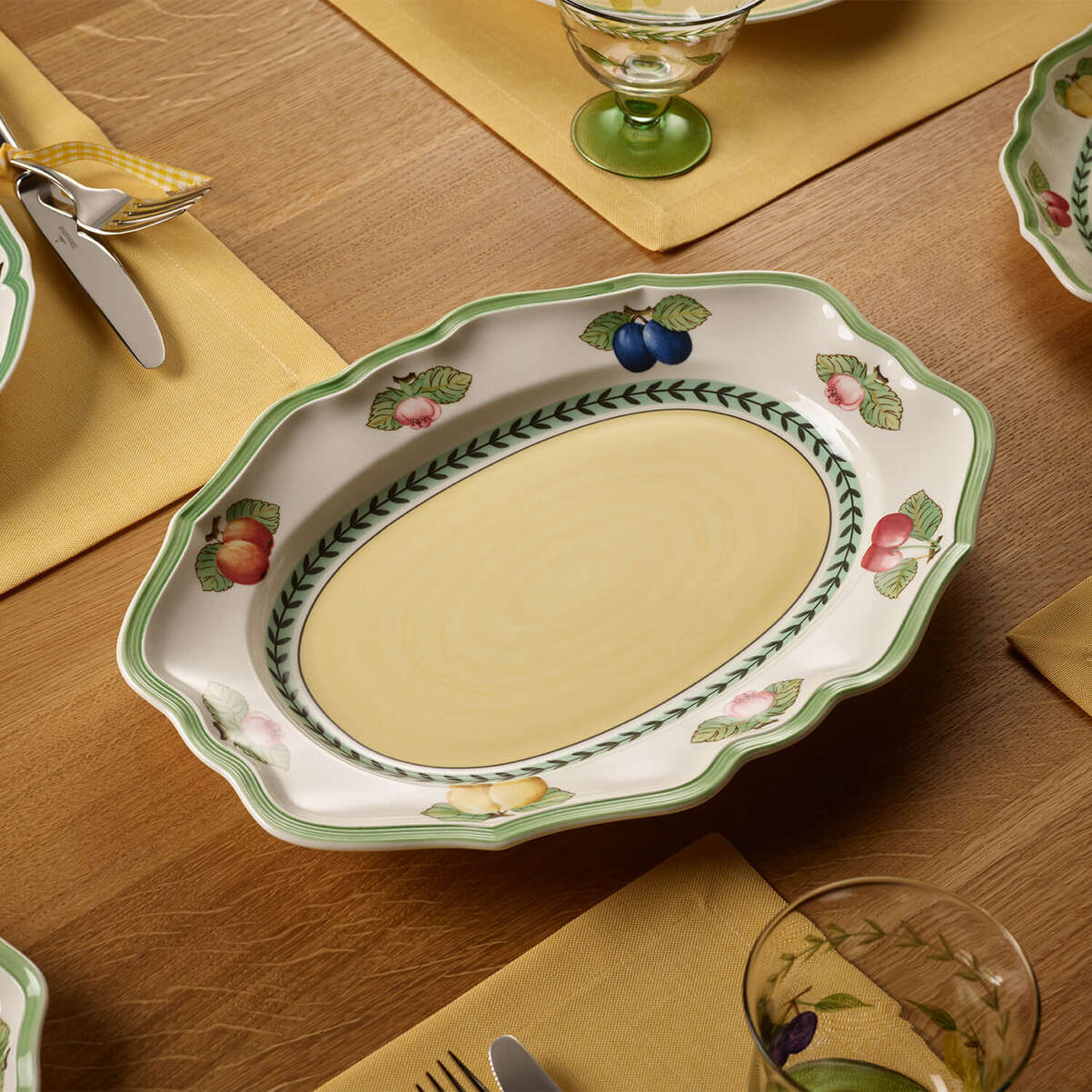 VILLEROY & BOCH French Garden Fleurence Piatto Vassoio Ovale da Portata 37cm Porcellana