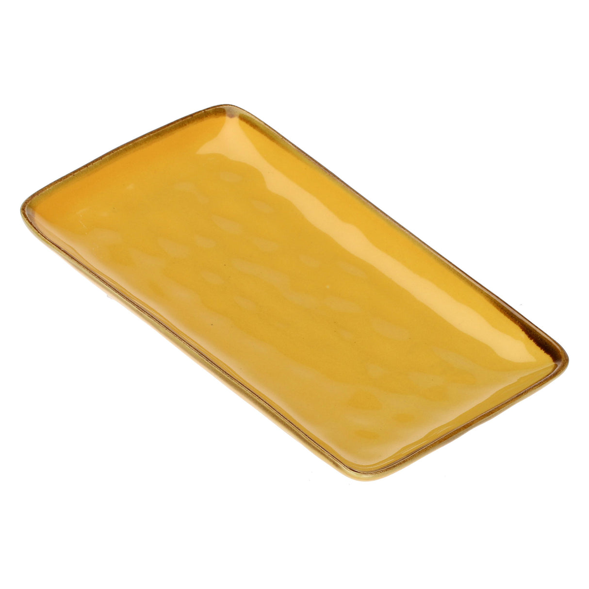 ROSE &amp; TULIPS Concerto Rectangular Tray 27x19cm Ocher Stoneware