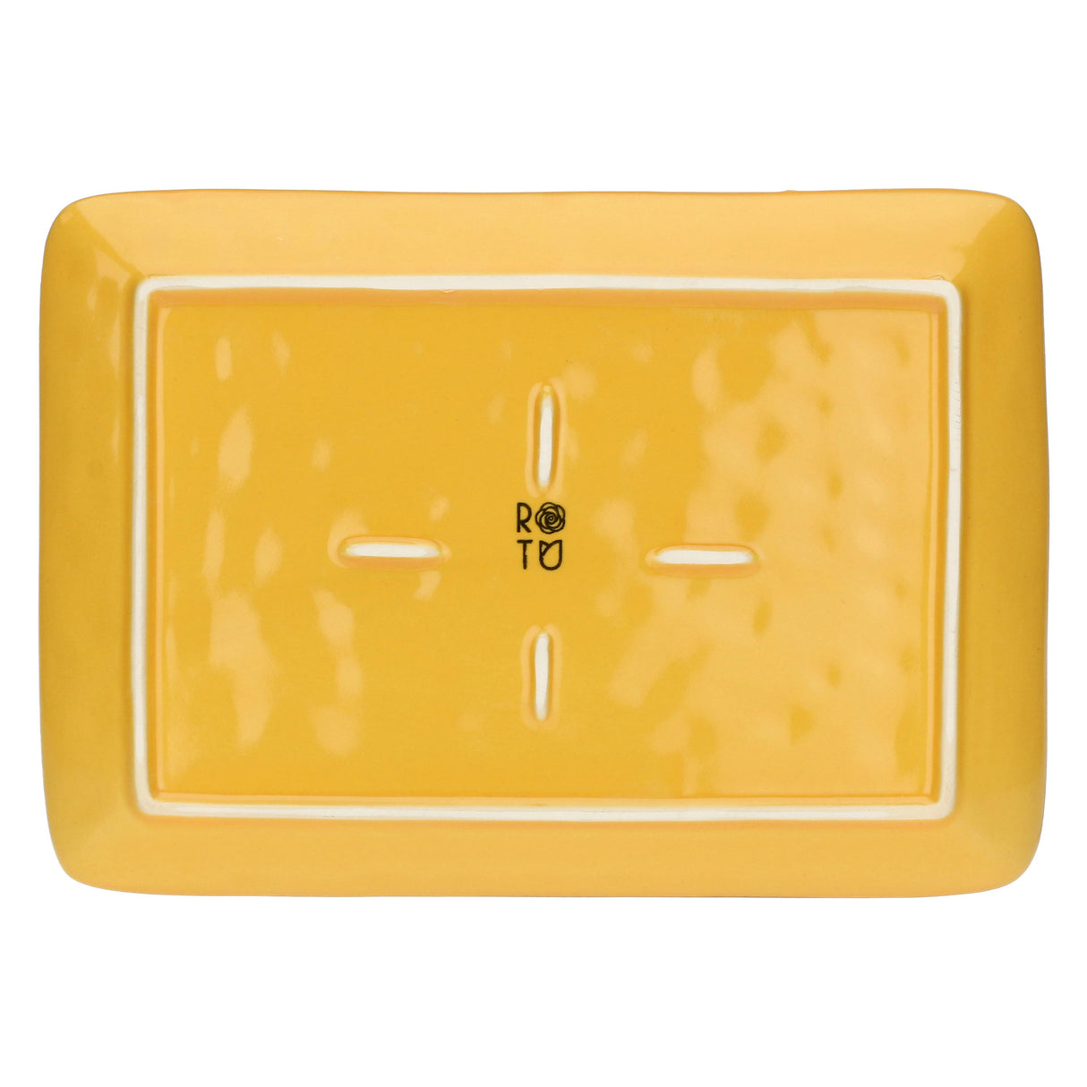 ROSE &amp; TULIPS Concerto Rectangular Tray 27x19cm Ocher Stoneware