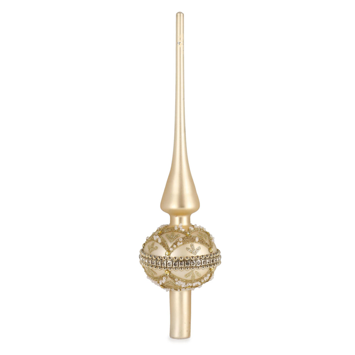 BIZZOTTO Puntale per Albero di Natale Beloved Champagne 30cm Vetro