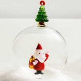 ICHENDORF Christmas Tales Pallina di Natale Albero di Natale e Babbo Natale 9cm Vetro Borosilicato