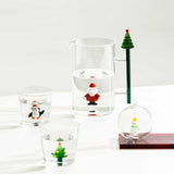 ICHENDORF Christmas Tales Brocca Manico Albero di Natale e Babbo Natale 1,5L Vetro Borosilicato