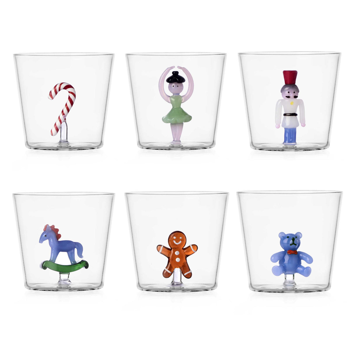 ICHENDORF Schiaccianoci Set 6 Pezzi Bicchieri Tumbler 350ml Vetro Borosilicato