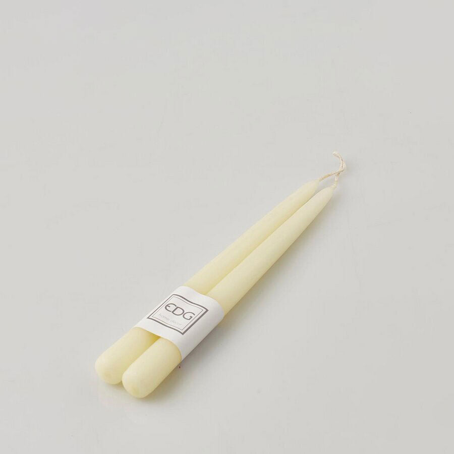 EDG Enzo De Gasperi Smooth Stem Candle Set 2 Pieces 25cm Ivory
