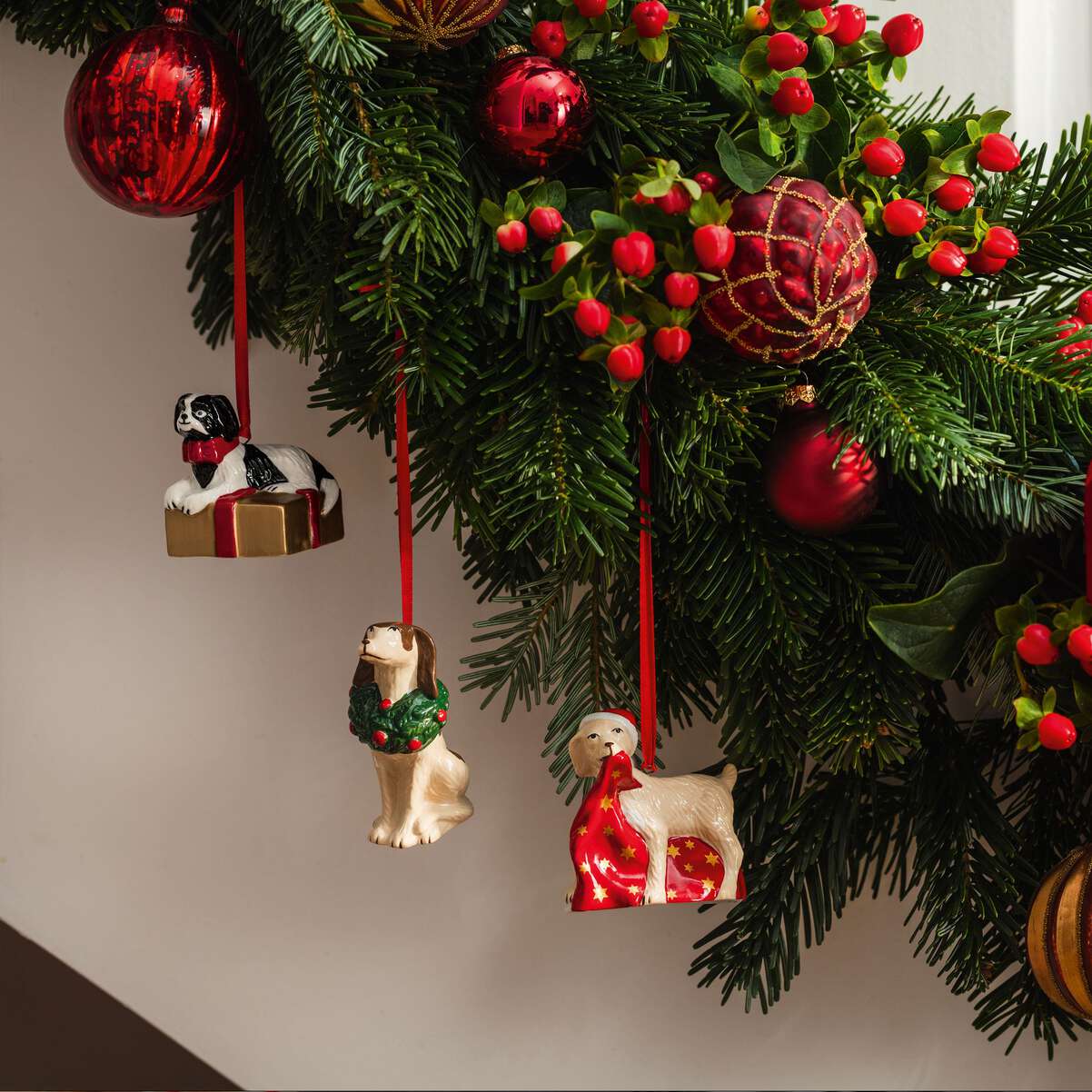 VILLEROY & BOCH Nostalgic Ornaments Addobbi Natalizi Cani 6,5cm Porcellana