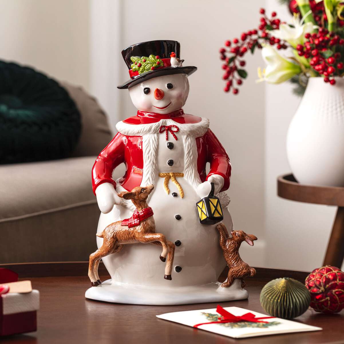 VILLEROY & BOCH Christmas Toy's Memory Pupazzo di Neve Decorazione 36cm Porcellana