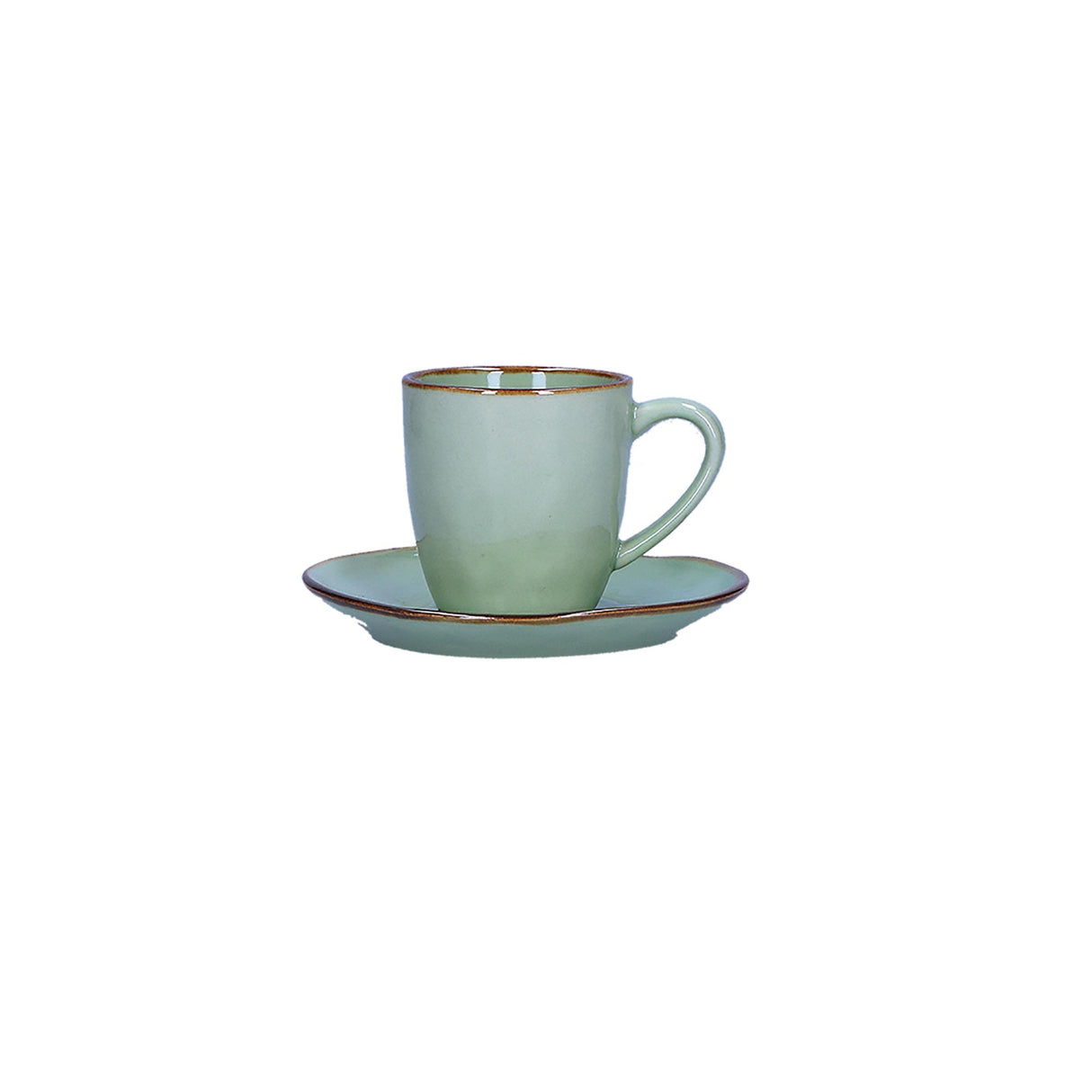 ROSE & TULIPANI Concerto Tazza Caffè c/Piattino 90ml Te' Verde Stoneware