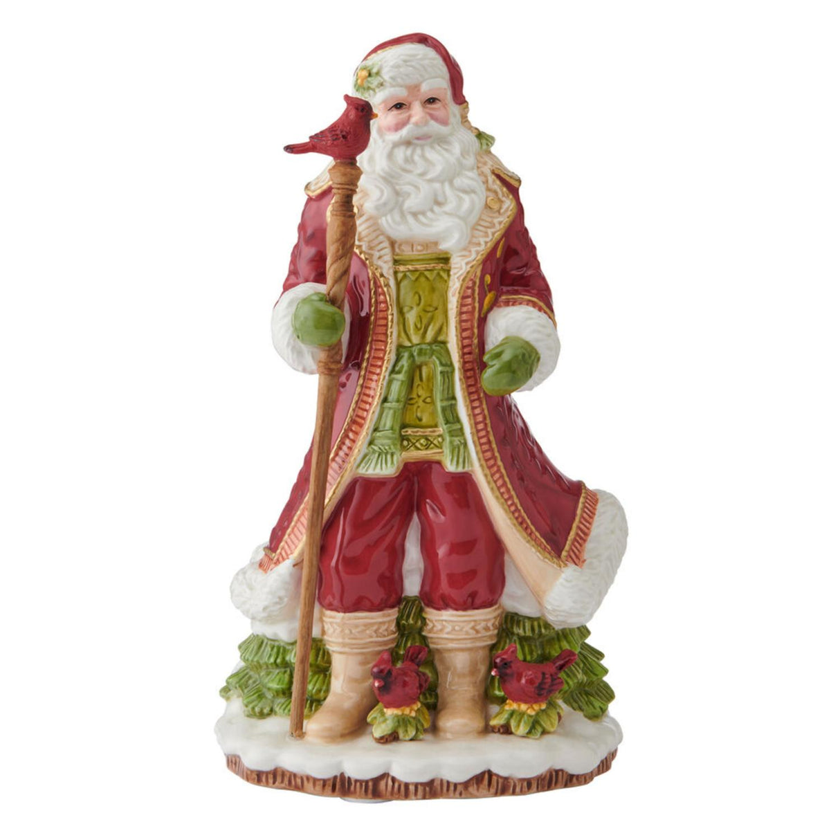 FITZ & FLOYD Carillon Figura Decorazione Natalizia Babbo Natale con Musica 16x27cm Porcellana