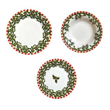 PALAIS ROYAL Servizio Tavola Piatti Natalizi Set 18 Pezzi Festa d'Inverno Porcellana