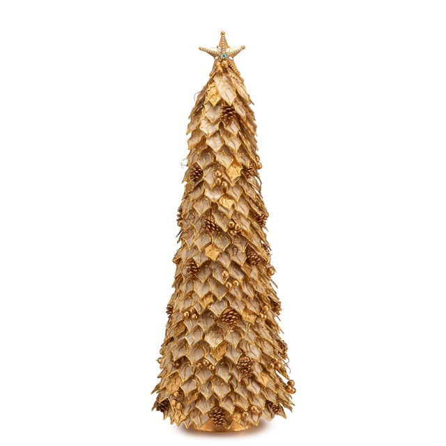 Albero di Natale Palais Royal in resina oro lucente 92x30 cm