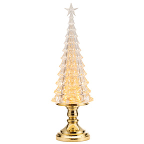 Albero di Natale Palais Royal in resina color oro con luci LED 43 cm